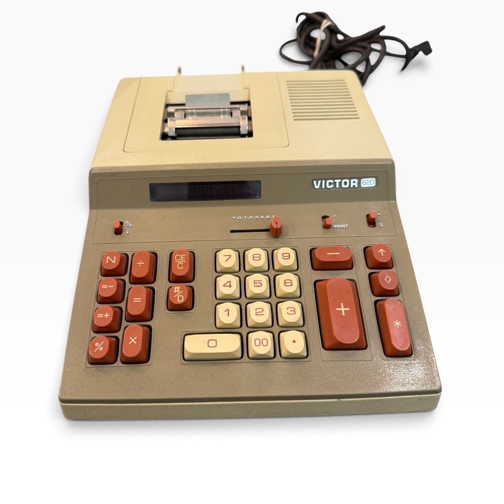 Vintage Victor 620 Desktop Printing Calculator 1970s Tested Working Retro Office